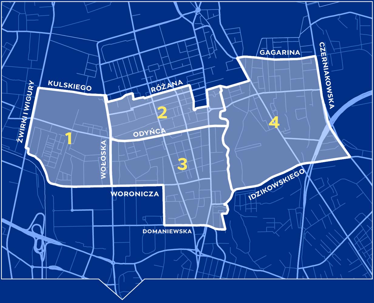 Платные зоны парковки в Варшаве - район Мокотув