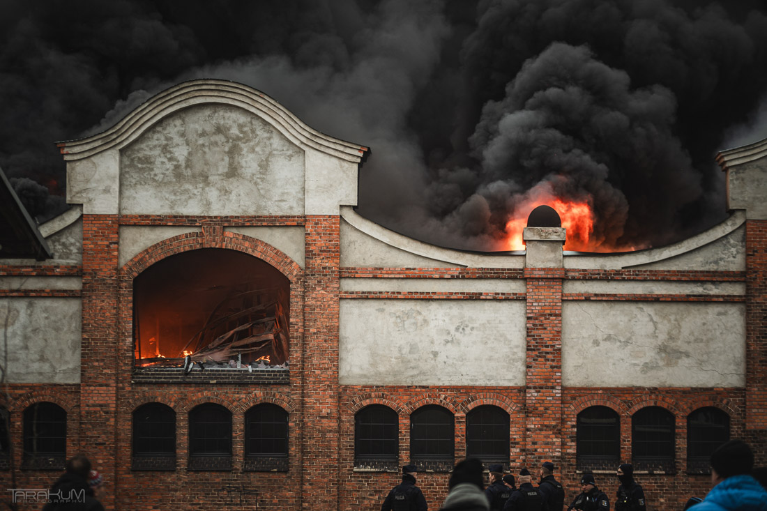 Пожар склада в Гданьске
