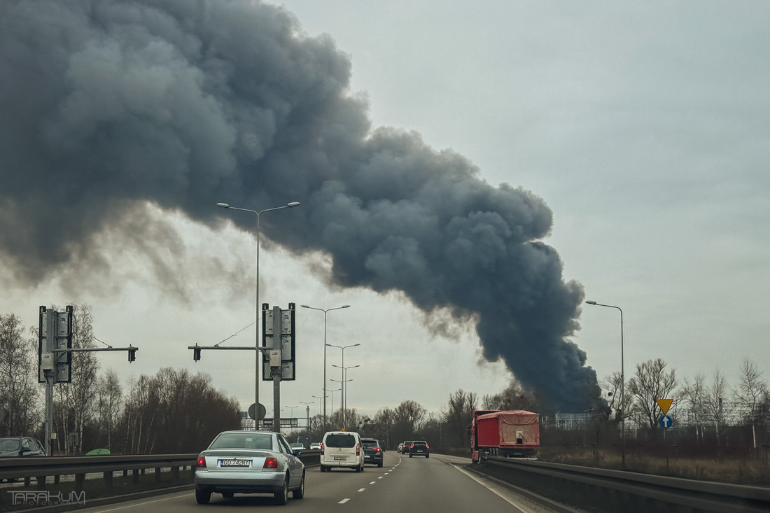 Пожар склада в Гданьске