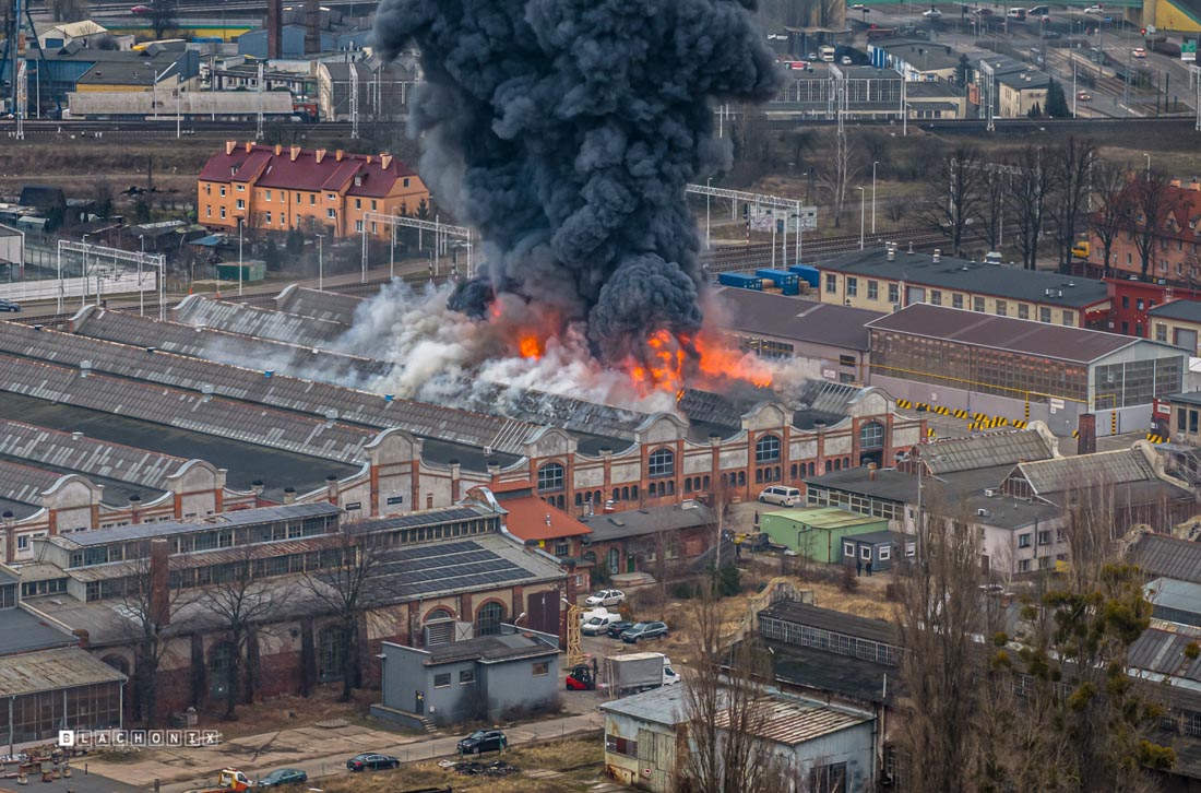 Пожар склада в Гданьске
