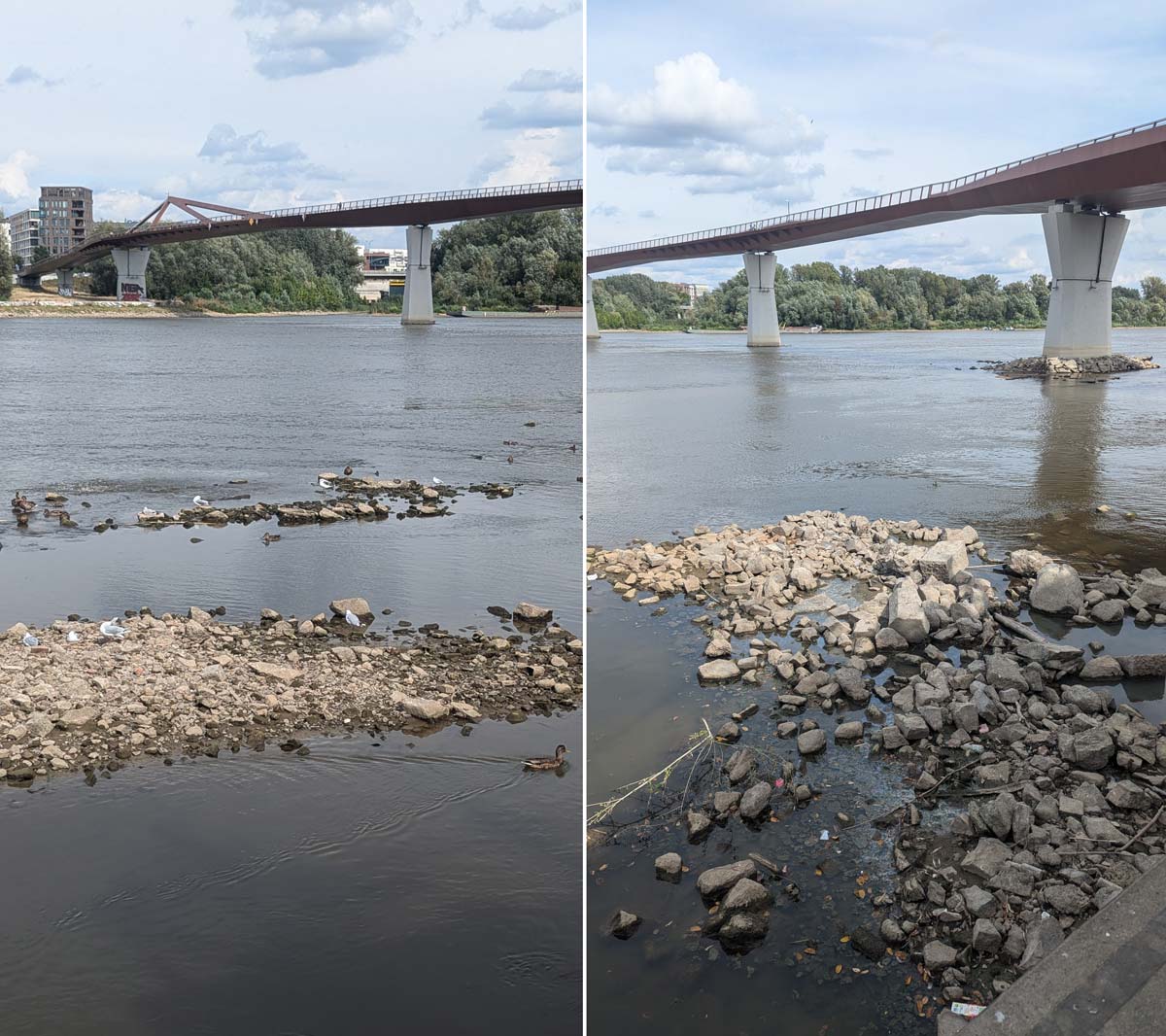 Уровень воды в Висле на уровне Бульваров рекорд