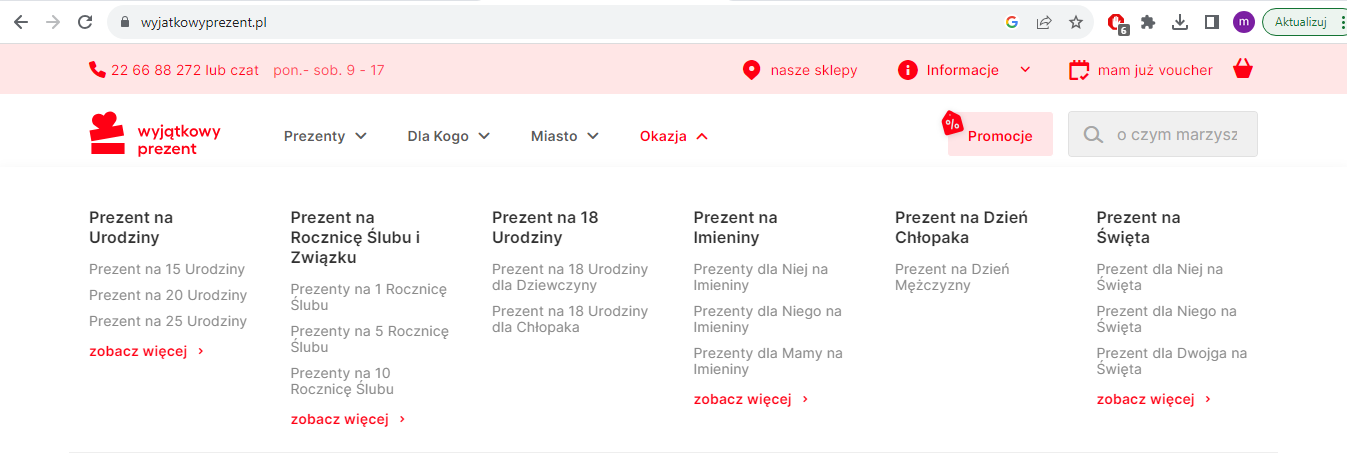 menu okazje