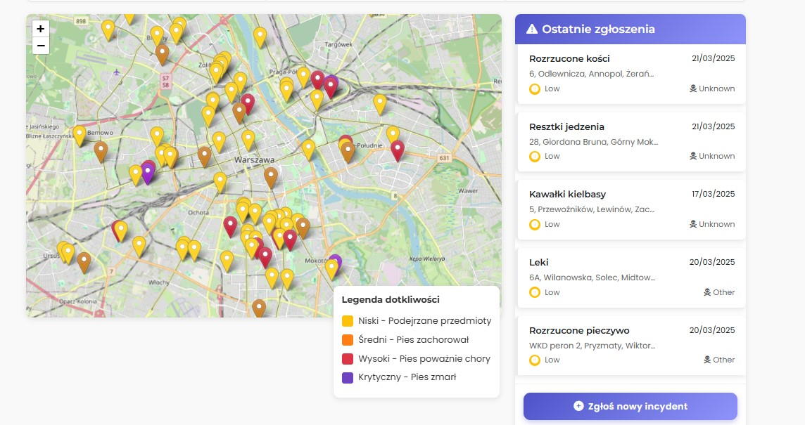 mapa zagrozen