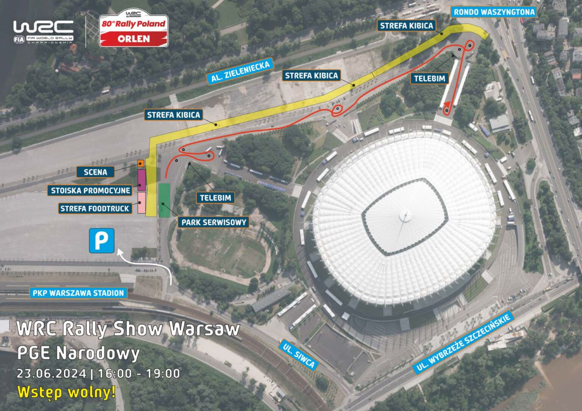WRC Rally Show Warsaw 2024 mapa