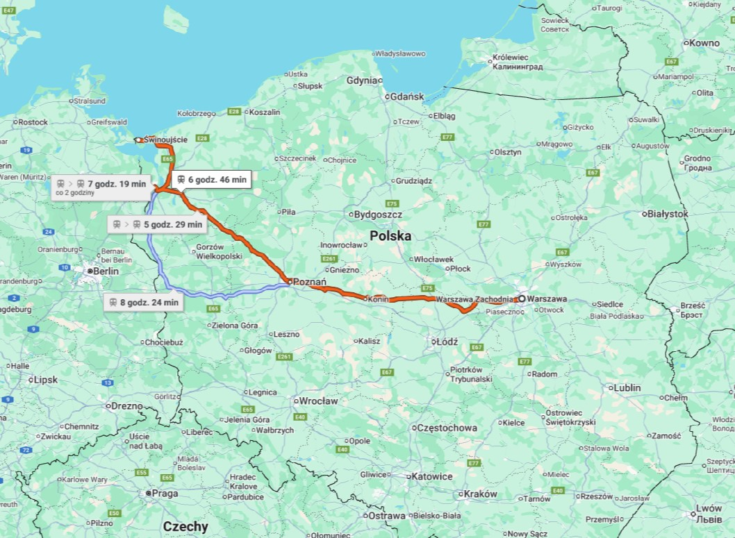 Pendolino warszawa Swinoujscia