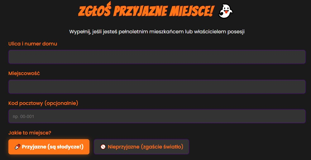 Hallowen formularz